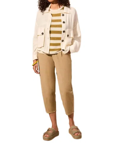 Tribal Cotton Gauze Button Up Jacket In Coco Milk In Multi