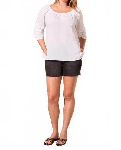 Tribal Cotton Gauze Convertible Top In White