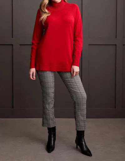 Tribal Cowl Neck Sweater In Red