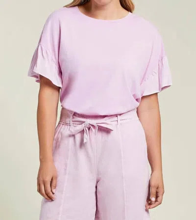 Tribal Crew Neck Drop Shoulder With Frill Tee In Lily In Multi