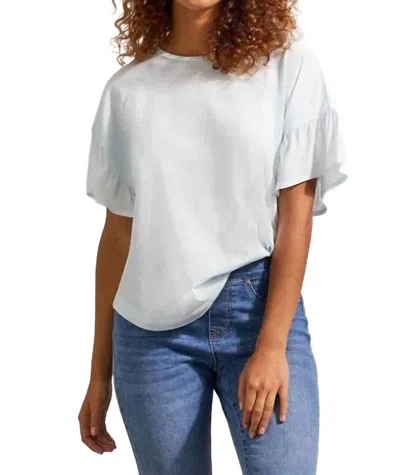 Tribal Crew Neck Drop Shoulder With Frill Tee In Poolside In Multi