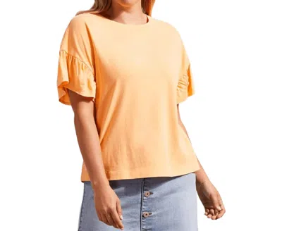 Tribal Crew Neck Drop Shoulder With Frill Tee In Sorbet In Pink