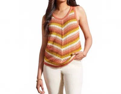 TRIBAL CREWNECK RACER BACK SWEATER IN CYDER MULTI