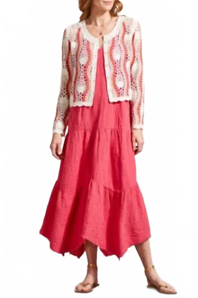 Tribal Crochet Button-down Cardigan In Cream Multi