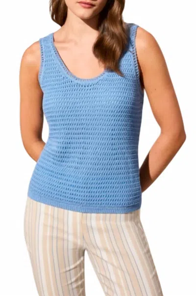 Tribal Crochet Tank Top In Deep Sea In Blue