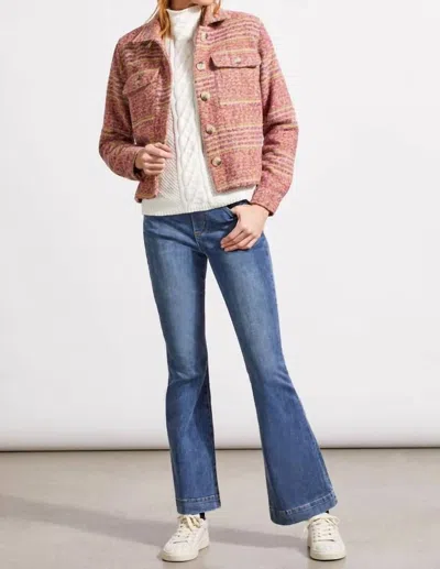 Tribal Crop Shacket In Antique Rose In Multi