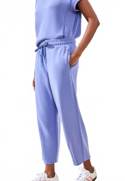 Tribal Cropped Barrel Leg Jogger Pants In Baja Blue In Purple