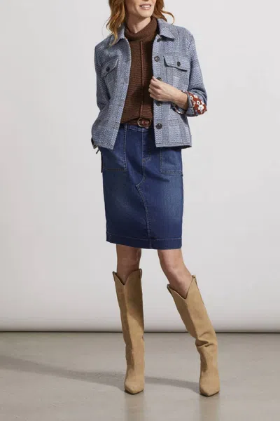 Tribal Cropped Button Front Jacket In Â Blue Lake In Purple
