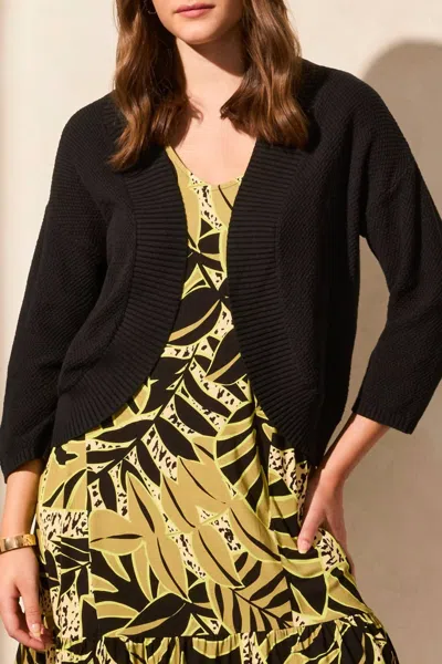 Tribal Curved-hem Cocoon Sweater In Black