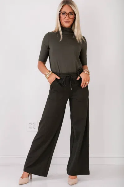 Tribal Dark Ivy Pull On Pant With Drawcord In Black In Multi