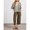 Tribal Dolman Elbow Sleeve Sweater In H. Aloe (3135) In Multi