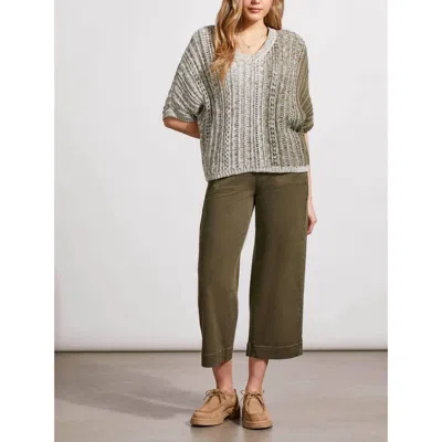 Tribal Dolman Elbow Sleeve Sweater In H. Aloe (3135) In Multi
