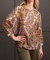 Tribal Dolman Sleeve Wide Blouse In Grape