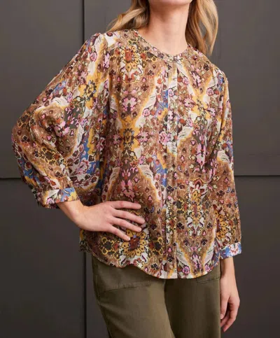 Tribal Dolman Sleeve Wide Blouse In Grape