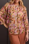 Tribal Flowy Dolman Blouse In Tea Green