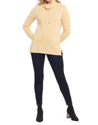 Tribal Drawstring Cowl Neck Top In Ginger In Multi