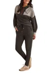 Tribal Drawstring Jogger In Charcoal In Pink