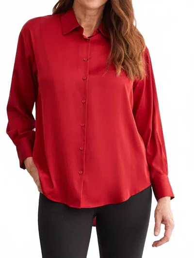 Tribal Drop Shoulder Blouse In Red