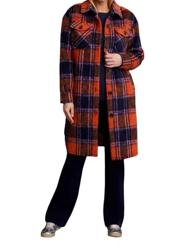 Tribal Drop Shoulder Shacket In Burnt Orange In Yellow