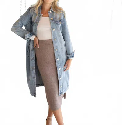 Tribal Dual Denim Duster Dress In Blue