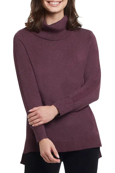 Tribal Edie Cowl Neck Sweater In Eggplant In Purple