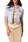 Tribal Elbow Sleeve Denim Jacket In Light Surf In Blue