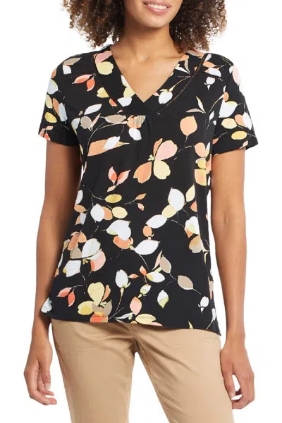 Tribal Emily Top In Papaya In Black