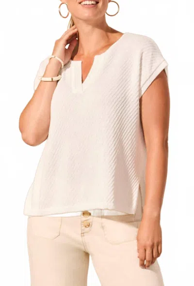 Tribal Extended Shoulder Sweater In White In Neutral