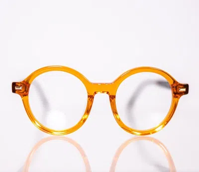 Tribal Eyes Topaz Orange Round Eyeglasses