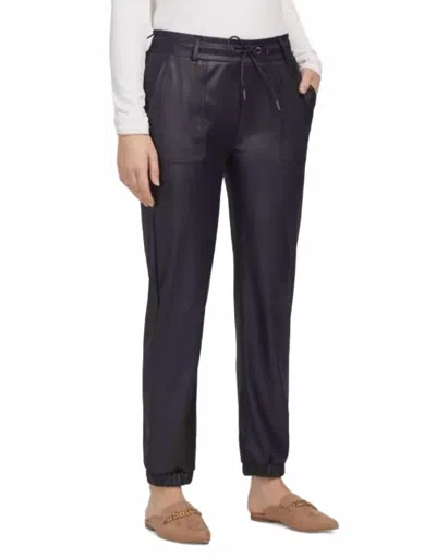 Tribal Faux Leather Joggers In Black