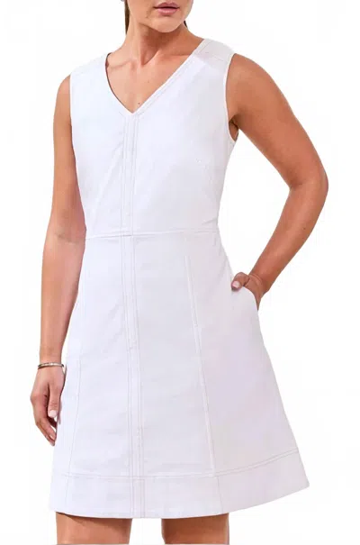 Tribal Fitted Dress With Pockets In White
