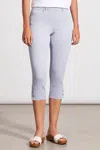 Tribal Five Pocket Pull On Zen Blue Capri In Blue