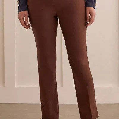 TRIBAL FLATTEN IT PULL ON ANKLE PANT IN CHOCOLATE