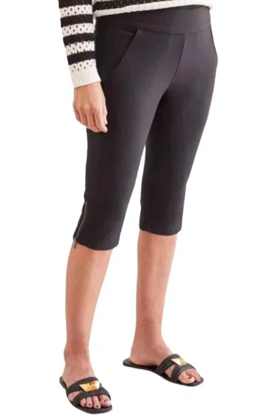 Tribal Flatten It Pull On Capri Pants In Black
