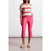 Tribal Flatten It Pull On Capri Pants In Raspberry In Multi