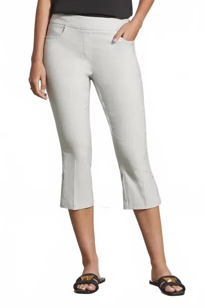 Tribal Flatten It Pull On Capri Pants In Smoke In Gray
