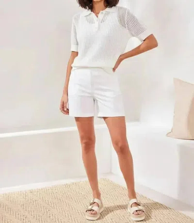 TRIBAL FLATTEN IT PULL ON SHORTS IN WHITE/PERI