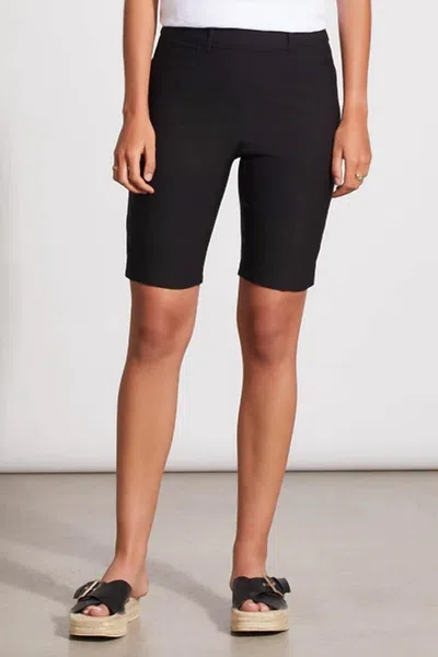 Tribal Flatten-it Pull-on Shorts With Side Slits In Black