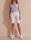 Tribal Flatten-it Pull-on Shorts With Side Slits In White In White