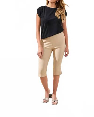 Tribal Flatten It Slim Leg Capris Pants With Snap Vents In Beach In Neutral