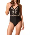 Tribal Flatten It Tummy Control Swimsuit In Black In Black
