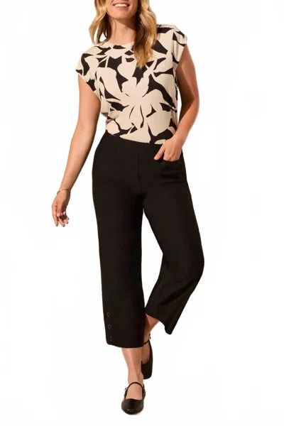 Tribal Flatten It Wide Leg Pull On Pants In Black In Animal Print