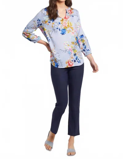 Tribal Flatten Pull On Pants In Sapphire In Blue