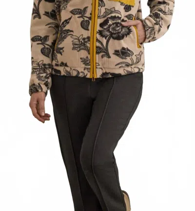 Tribal Floral Fleece Jacket In Oyster In Transparent