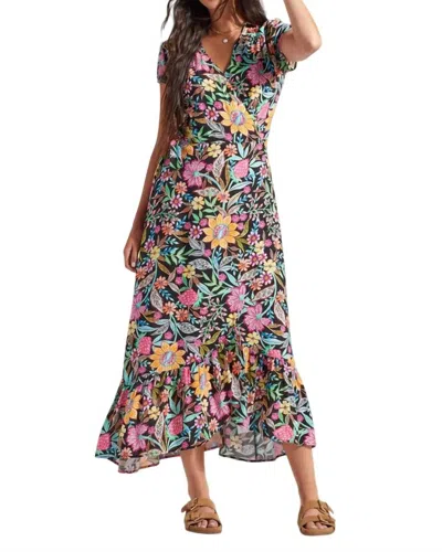 Tribal Floral Maxi Wrap Dress In Dominica In Multi