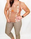 Tribal Floral Printed Blouse In Pink Dust