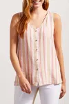 Tribal Flowy Button Down Cami In Lollipop In Pink