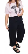 Tribal Flowy Cargo Pants With Cord In Black In Black