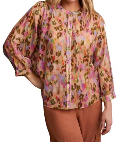 Tribal Flowy Dolman Blouse In Tea Green In Multi