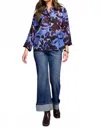 Tribal Flowy Dolman Sleeve Blouse In Blueviolet In Multi